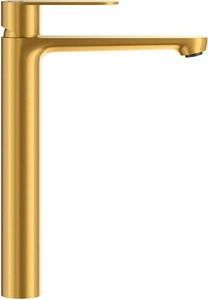 Смеситель для раковины, Высокий, без д/к, (цв.брашированное золото),  ZZ Cezares Stylus STYLUS-LC-BORO-W0