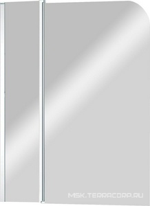 Шторка на ванну 120х140 см, Левая, профиль хром, стекло рифленое Punto, ECO  ZZ Cezares Eco ECO-O-V-12-120/140-P-Cr-L