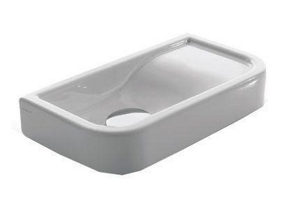 Рукомойник с 1 отв. д/смес. справа, 45х25хh8см, (без крепл. арт. 1050), хром. заглушка перелива в компл.,  ZZ Ceramica Cielo Opera OPLA45 Gloss White