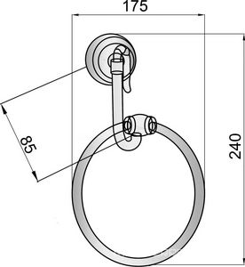 Держатель для полотенца круглый, цв. брашированная бронза, ZZ Boheme Medici 10605