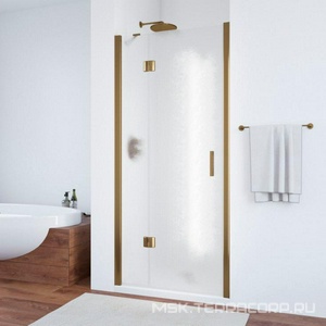 Дверь в душевой проем  NOVO 100 05 02  профиль бронза стекло шиншила левая, БЕЗ покрытия ZZ Vegas Glass AFP AFP NOVO 100 05 02 левая
