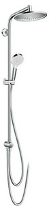 Душевая стойка с верхним, стационарным душем d240мм и ручным душем, (цв.хром), Crometta S 240 1jet  Reno ZZ Hansgrohe Showerpipe 27270000