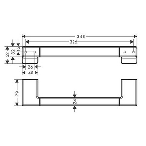 Поручень (полотенцедержатель) 348мм, (цв.полированное золото),  ZZ Hansgrohe AddStoris 41744990