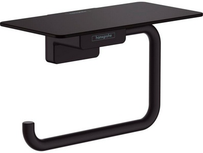 Держатель для туалетной бумаги, с полкой, (цв.черный матовый),  ZZ Hansgrohe AddStoris 41772670