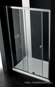 Дверь в нишу 1200хh1950мм, сдвижная с неподв. сегментом, левая/правая (вход 583мм), (стекло прозр. 6мм, фурнит. цв.хром),  ZZ Cezares Anima ANIMA-W-BF-1-120-C-Cr