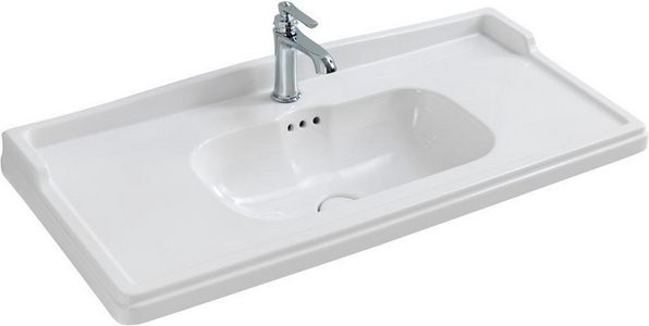 Раковина 1000х460мм, 1 отв.д/смесит., с переливом, (керамика, цв.белый),  ZZ Cezares Giubileo CZR-ELT-100-LVB