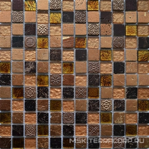 Мозаика Мастера Керамики Glass &amp; Stone Мозаика Glass &amp; Stone KG2301 комбинированная  (чип 23x23) ZZ|30x30