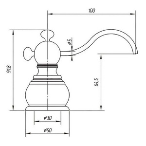 Дозатор для жидкого мыла или иного моющего средства, встраиваемый в столешницу в ванной или на кухне, (цв.хром),  ZZ Migliore Complementi 21964