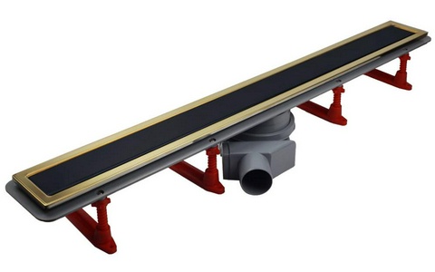 Линейный трап 850 мм Confluo Premium Gold Black Glass Line, цвет золото ZZ Pestan Confluo Premium Line 13100118