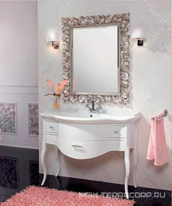 База под раковину 103*57*81см, с тремя выдвижными ящиками (цв. Bianco Frassinato, БЕЗ столешницы и раковины),  ZZ Cezares Lady LD/02C.05