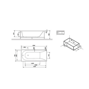 Каркас для ванны  170х75 см ZZ AMPM Spirit W72A-170-075W-R2
