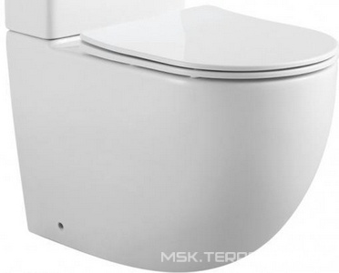Чаша напольного унитаза, безободковый, с крышкой-сиденьем микролифт, цв.белый ZZ Aquanet cetus 243538