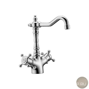 Смеситель для раковины, термостат, с д/к, (цв.матовый никель),  ZZ Huber Victorian VTT520102A