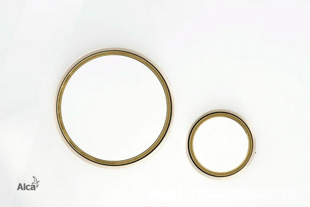 Клавиша двойного смыва для инсталляции арт.A101/1120, цвет белый/золото, ZZ AlcaPlast Универсал M775