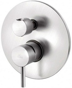 Смеситель для душа, встраиваемый в стену, девиатор-картридж, 2 положения+1 комбо, (цв.steel looking),  ZZ Paffoni Light LIG018ST