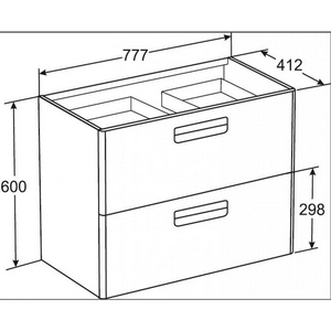 Тумба подвесная GAP 800*440*600 мм, с 2 выдвижными ящиками, цв. белый глянец ZZ Roca Gap ZRU9302877