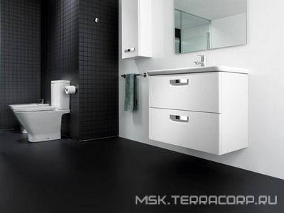 Тумба подвесная GAP 800*440*600 мм, с 2 выдвижными ящиками, цв. белый глянец ZZ Roca Gap ZRU9302877