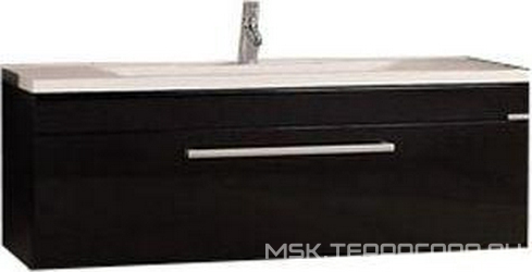 Тумба Мадрид 120 БЕЗ раковины Премьер 120 1197*400*441 мм цвет черный глянец, 1 ящик, комплект крепежа ZZ