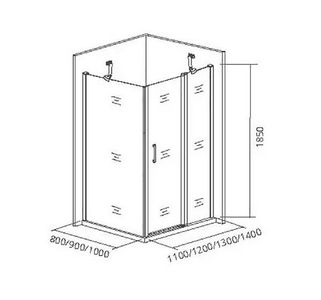 Боковая часть 90 см. для душевого Г-образного ограждения " MOKKA"  SP-90-C-WE",  проф.белый, прозрачн.стекло ZZ Good Door Mokka МК00010