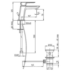 Смеситель для раковины, (цв.белый),  ZZ Paini Nove 09BY211TC