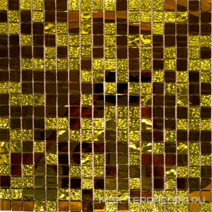 Мозаика Мозаика золото А1506 (чип 15x15) 30х30 Мастера Керамики Glass А1506