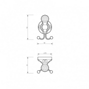 Крючок, (цв.золото),  ZZ Migliore Cristalia 16838