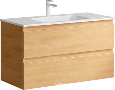 "" Комплект мебели ACC0110DZ (тумба подвесная в КОМПЛЕКТЕ с раковиной "Malaga 1000"), цвет дуб золотой, ZZ Aqwella Accent ACC0110DZ