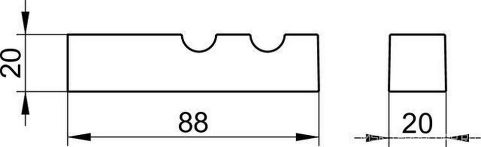 Крючок двойной 88х20мм, (цв.хром),  ZZ Keuco Edition 90 Square 19115 010000