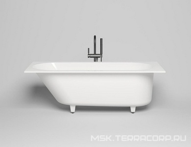 Ванна 1700х700хh600мм, встраив., литой камень S-Stone матовый цв.белый, д/к Up&Down в цвет ванны, интегрир.слив-перелив, ножки компл,  ZZ Salini Ornella Kit 102423M