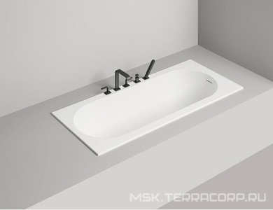 Ванна 1700х700хh600мм, встраив., литой камень S-Stone матовый цв.белый, д/к Up&Down в цвет ванны, интегрир.слив-перелив, ножки компл,  ZZ Salini Ornella Kit 102423M