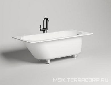 Ванна 1700х700хh600мм, встраив., литой камень S-Stone матовый цв.белый, д/к Up&Down в цвет ванны, интегрир.слив-перелив, ножки компл,  ZZ Salini Ornella Kit 102423M