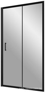 Дверь в нишу , 160*190 см, двухстворчатая раздвижная, профиль черный матовый, стекло сатин, ZZ Vegas Glass ZP ZP NOVO 160 02М 10