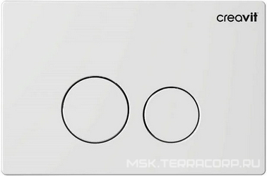 Кнопка смыва TERRA двойная  для инсталляций арт.GP9001.00, цв. белый, ZZ