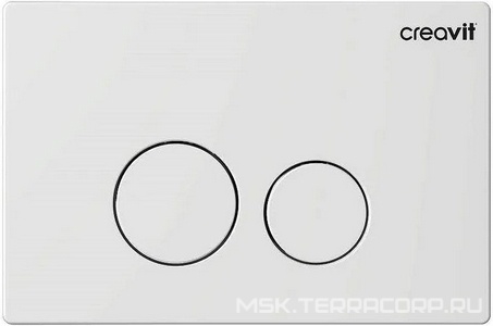 Кнопка смыва TERRA двойная  для инсталляций арт.GP9001.00, цв. белый, ZZ Creavit Универсал GP9001.00