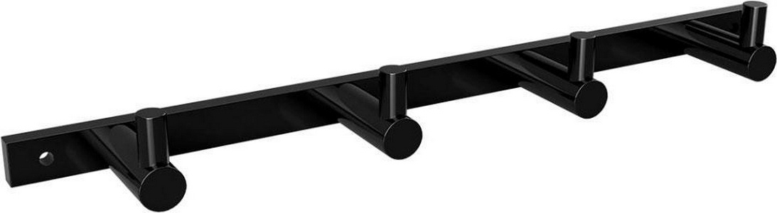 Крючок (планка с 4-мя крючками),  (цв. черный матовый),  ZZ Bemeta Dark 104606100