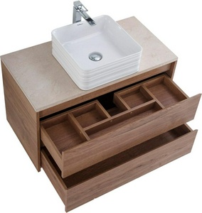 База под раковину подвесная с двумя выкатными ящиками, 910х460хh515мм, без раковины, (цв.Rovere Tabacco),  ZZ BelBagno Kraft KRAFT-900-2C-SO-RT