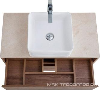 База под раковину подвесная с двумя выкатными ящиками, 910х460хh515мм, без раковины, (цв.Rovere Tabacco),  ZZ BelBagno Kraft KRAFT-900-2C-SO-RT