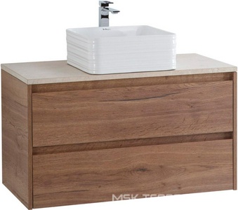База под раковину подвесная с двумя выкатными ящиками, 910х460хh515мм, без раковины, (цв.Rovere Tabacco),  ZZ BelBagno Kraft KRAFT-900-2C-SO-RT
