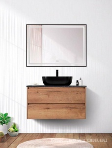 База под раковину подвесная с двумя выкатными ящиками, 910х460хh515мм, без раковины, (цв.Rovere Tabacco),  ZZ BelBagno Kraft KRAFT-900-2C-SO-RT