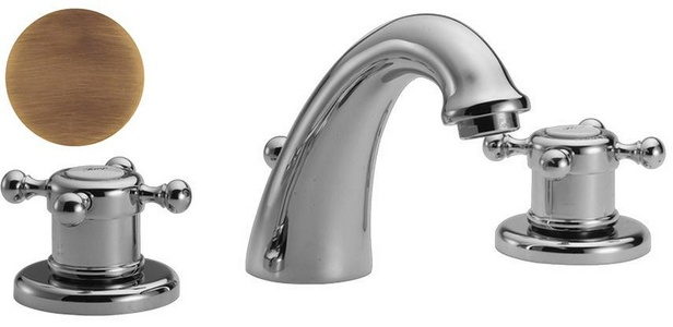 Смеситель для раковины на 3 отв., термостат, с д/к, (цв.бронза),  ZZ Huber Victorian VTT7101027