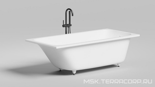 Ванна 1700х800хh600мм, встраив., литой камень S-Sensee глянец цв.белый, д/к Up&Down в цвет ванны, интегрир.слив-перелив, ножки в компл,  ZZ Salini Orlanda Kit 102116G