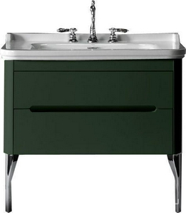 Тумба подвес., для устан. под раковину 100см. арт.4142 хх, 1 выдв.ящик, 1откидн.дверь, без ножек, крепёж в компл., (цв.зелёный),  ZZ Kerasan Waldorf 919252
