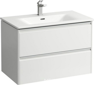 К-т: Тумба подвесная 800х450х545мм, 2 выдвижных ящика, раковина Slim, органайзер в компл, (цв.белый глянец),  ZZ Laufen Palace 8.6070.5.261.104.1