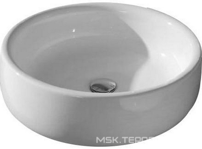 Раковина круглая накладная на столешницу или на пьедестал, d46хh14,5см, без отв.для смесит. и перлива, (цв. carbone),  ZZ Flaminia Bonola BN46A carbone