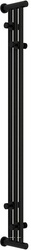 Полотенцесушитель водяной "Хорда" 1200x195 мм, с вешалками 4 шт,подключ. 1/2, комплектующие в комплекте, цв. черный ZZ