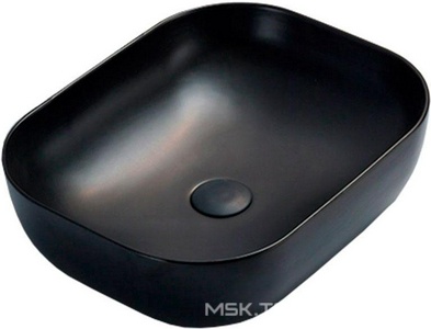 Раковина накладная 500х400х140 мм, без отверстия для смесителя, без перелива, (цв.черный матовый, Vincea ZZ Vincea Раковины VBS-101MB