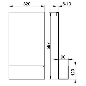 Полочка для душа, на стекло душ.ограждения, 320х90хh597мм, (цв.белый), Keuco ZZ Keuco Универсал 24951 510000