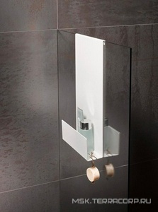 Полочка для душа, на стекло душ.ограждения, 320х90хh597мм, (цв.белый), Keuco ZZ Keuco Универсал 24951 510000