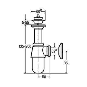 Бутылочный сифон (хром) (5754)  ZZ Viega Viega 102555/12061