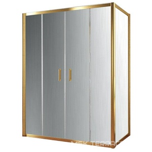 Душевое ограждение  CHN NOVO 200x100 h190 09 01, профиль золото, стекло прозрачное 6 мм, покрытие BriteGuard, ZZ Vegas Glass ZP+ZPV ZP+ZPV CHN NOVO 200x100 h190 09 01 схема 1399 / BriteGuard